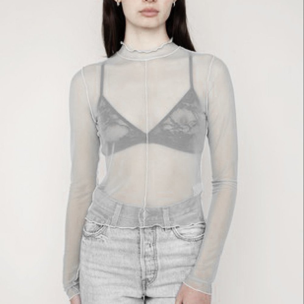 NEW Mesh Mock Neck Top, Size 2X & 3X